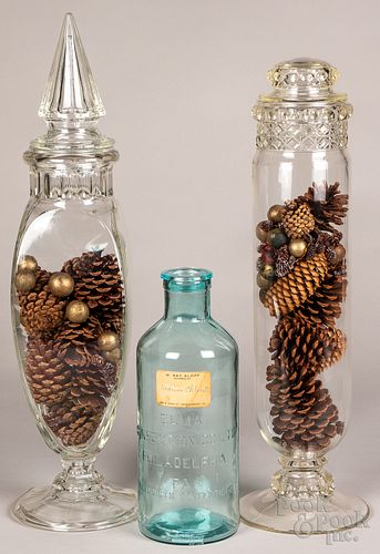 TWO APOTHECARY DISPLAY JARS, CA.