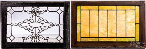 TWO LEADED GLASS WINDOWS, CA. 1900Two