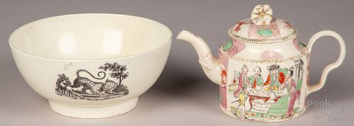 TWO PIECES OF ENGLISH CREAMWARE  30fd3a