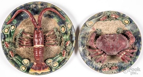 TWO MAJOLICA PALISSY PLATES, EARLY