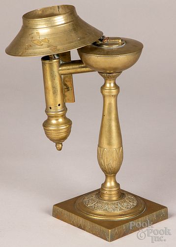 UNUSUAL BRASS OIL LAMP WITH HINGED 30fd6b