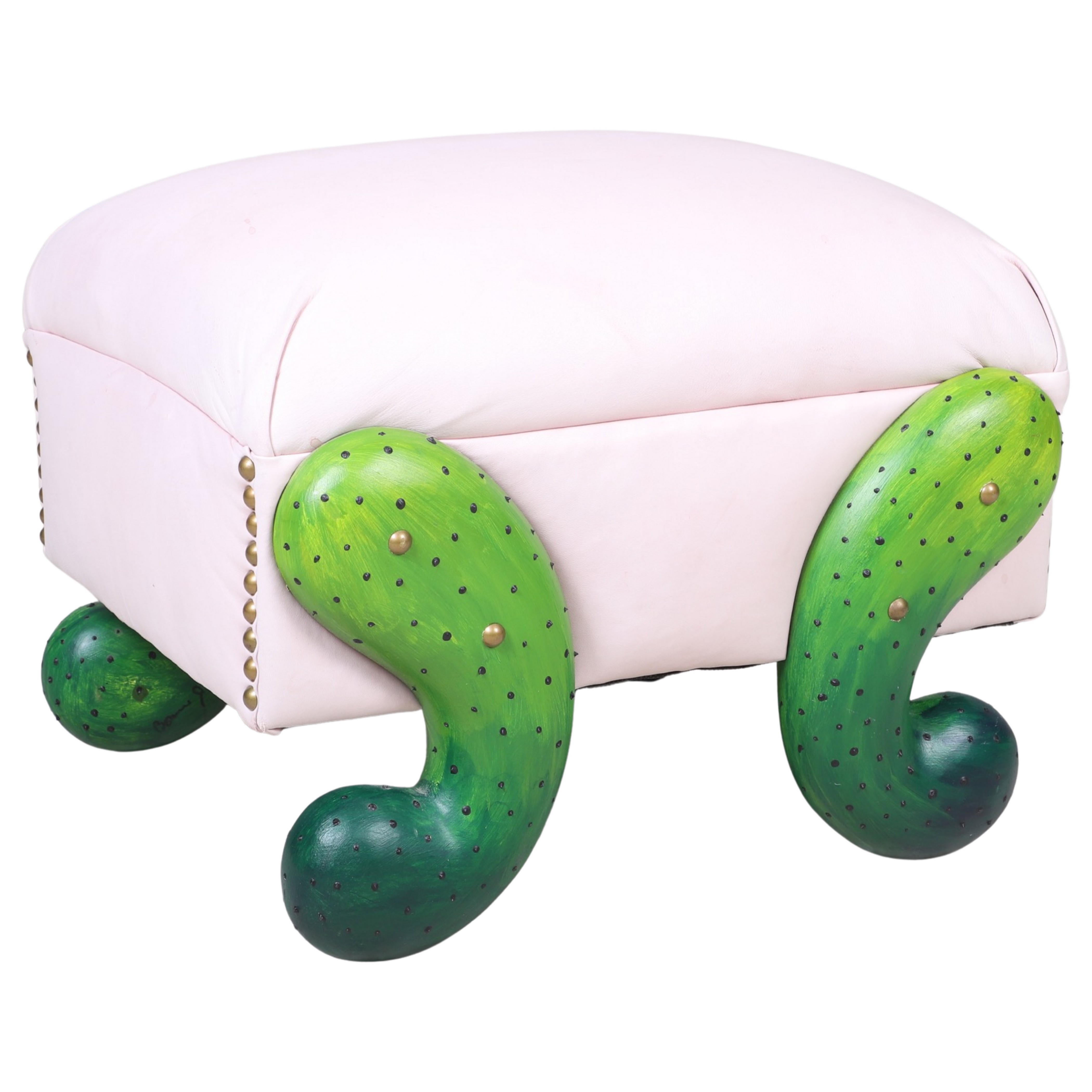 Cactus form upholstered footstool,