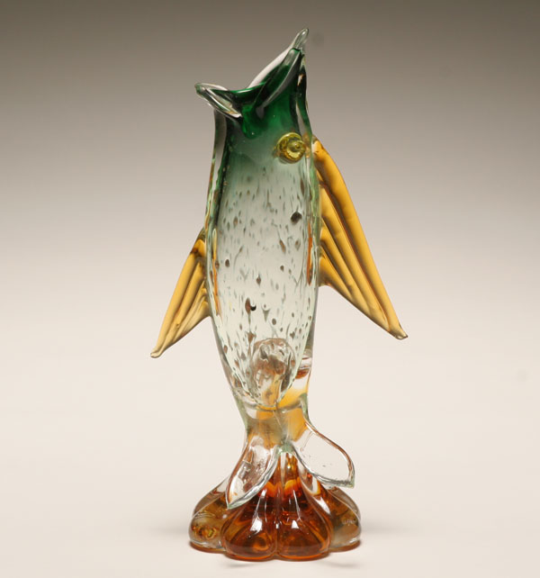 Murano art glass model of a trout.