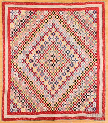 POSTAGE STAMP QUILT, MID 20TH C.Postage