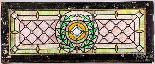 LEADED GLASS WINDOW, CA. 1900Leaded