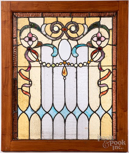 LEADED GLASS WINDOW CA 1900Leaded 30fdbe