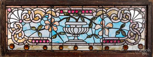 LEADED GLASS WINDOW, CA. 1900Leaded