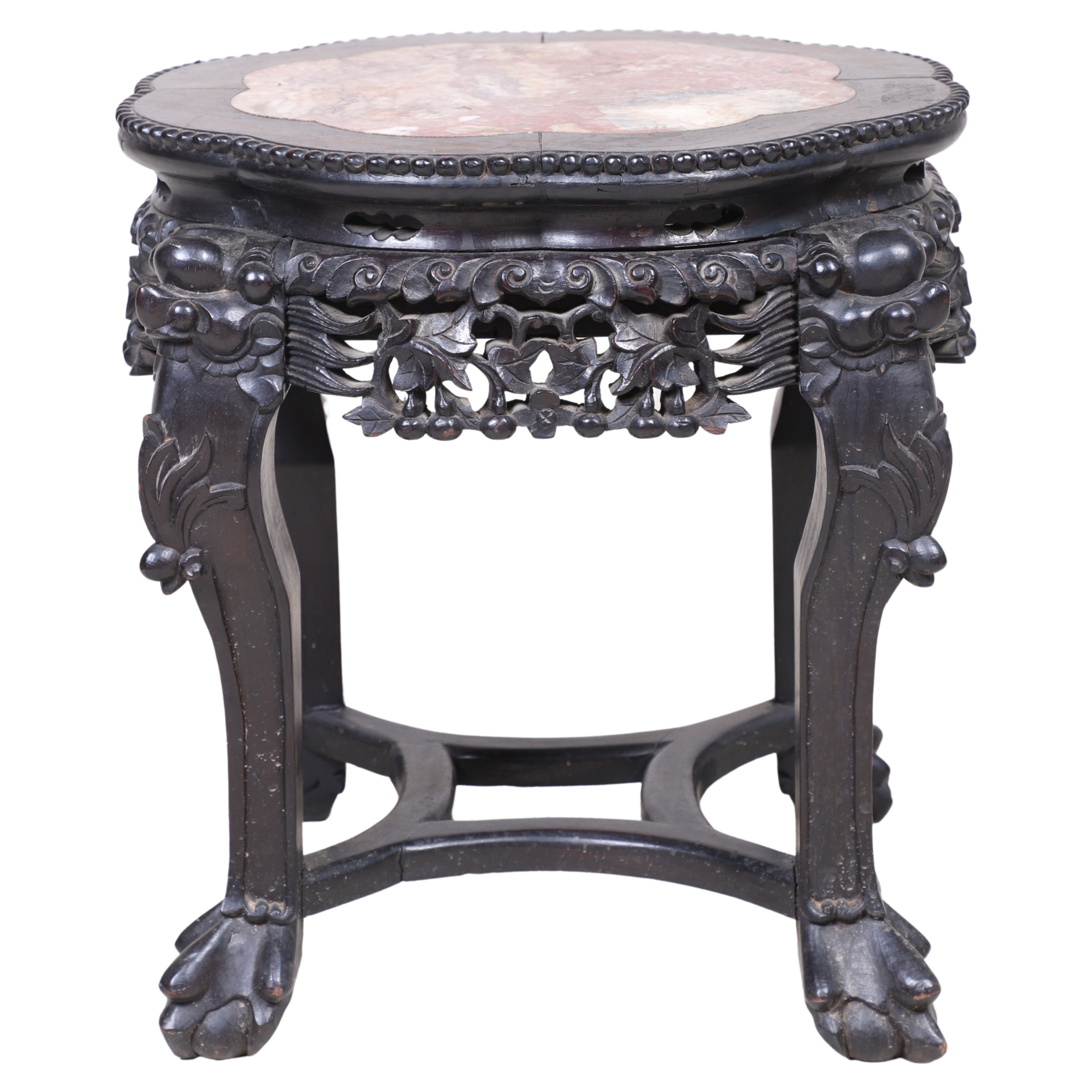 Chinese marbletop side table inset 30fded