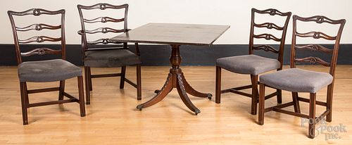 SET OF FOUR CHIPPENDALE STYLE DINING