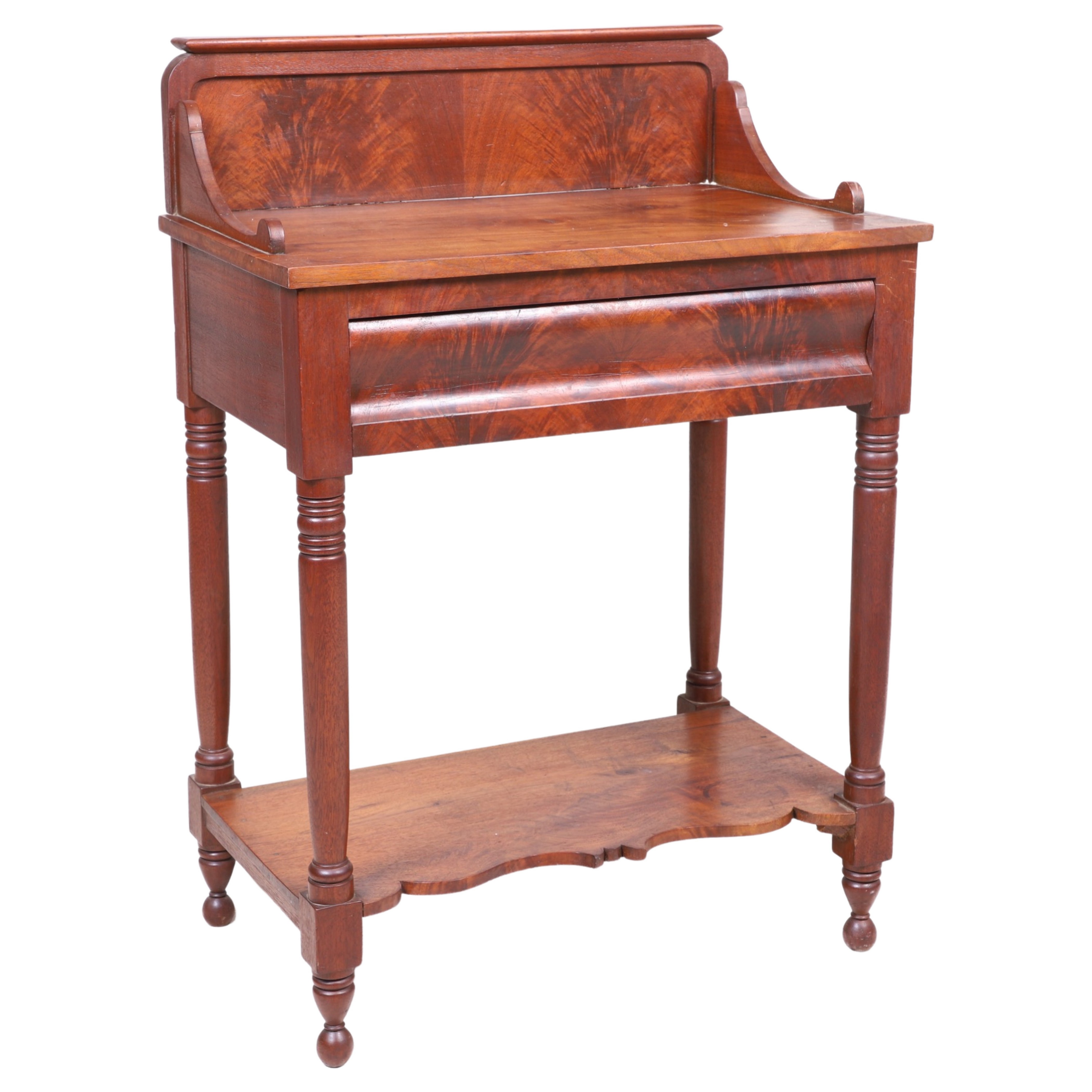 Empire style flame mahogany washstand,