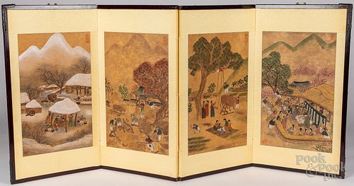 ORIENTAL FOLDING SCREEN AND MISC.