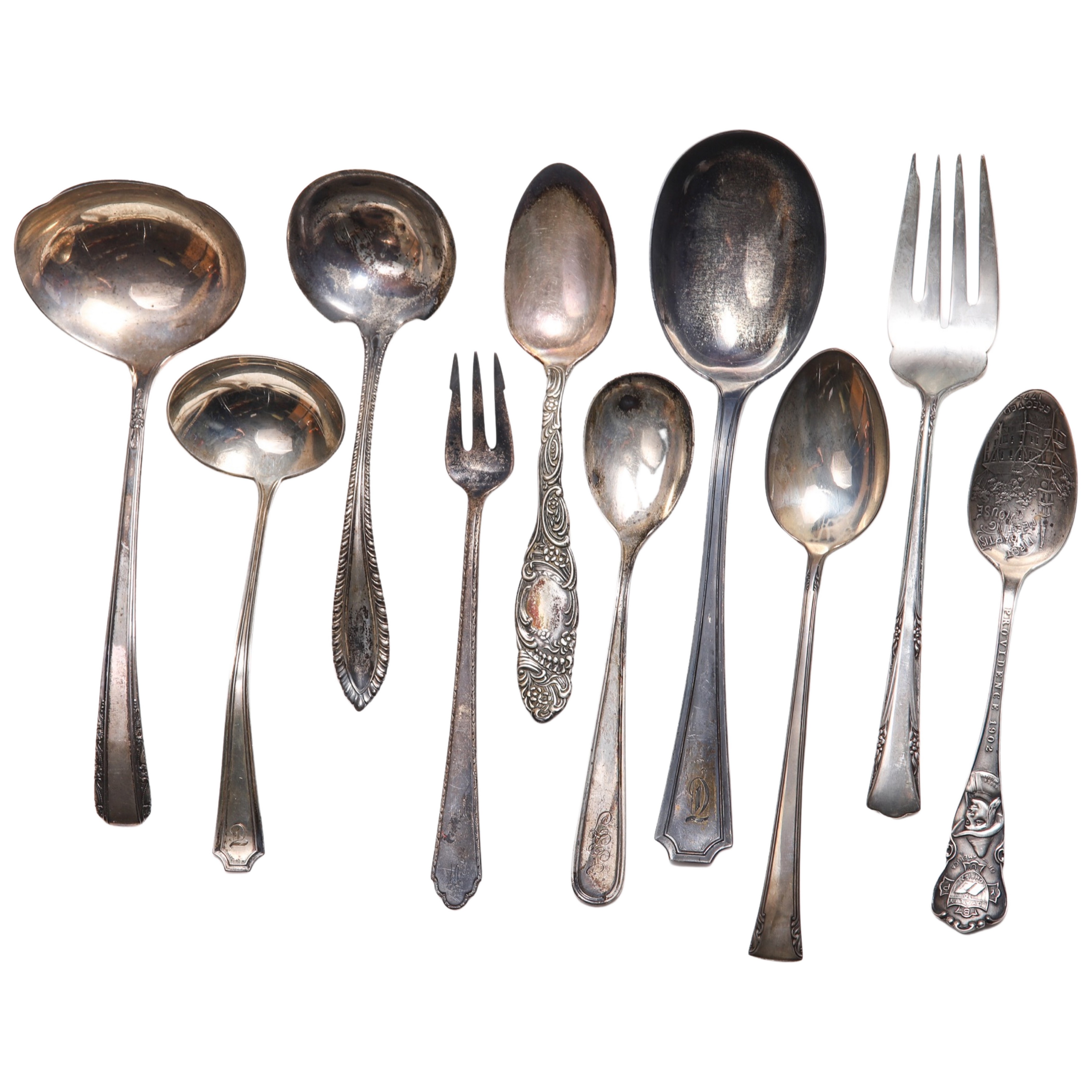 (10) Pcs sterling silver flatware,