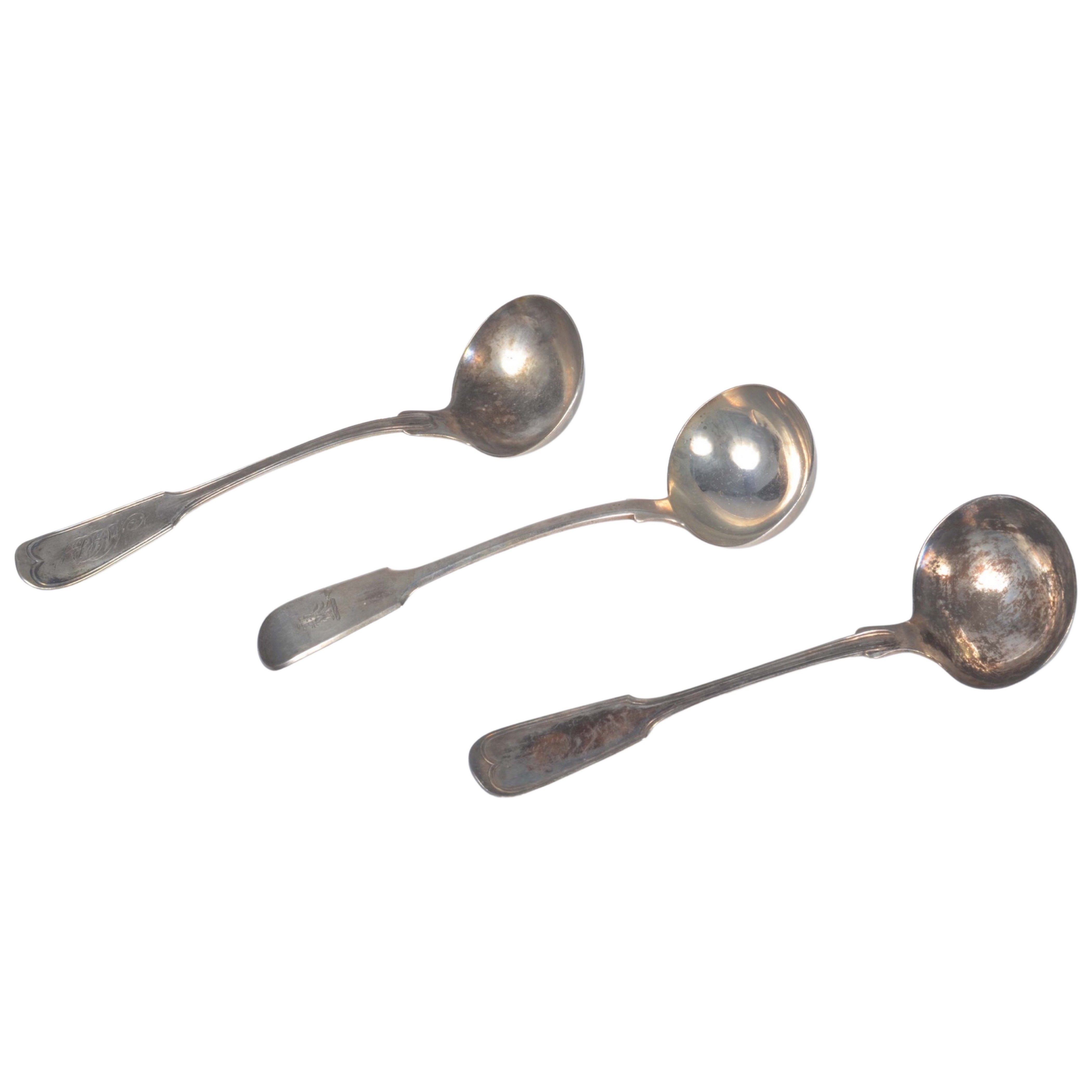  3 Sterling and coin sauce ladles 30fea4