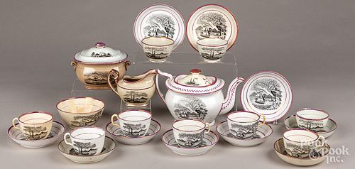 LUSTRE TEA SERVICE WITH TRANSFER 30ff22