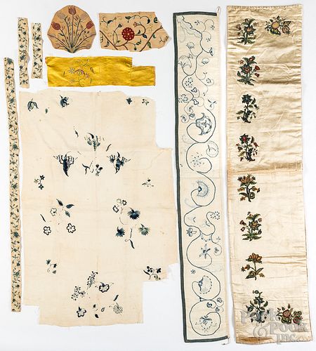 GROUP OF EMBROIDERED PANELS AND 30ff48