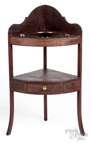 FEDERAL MAHOGANY CORNER WASHSTAND 30ff65