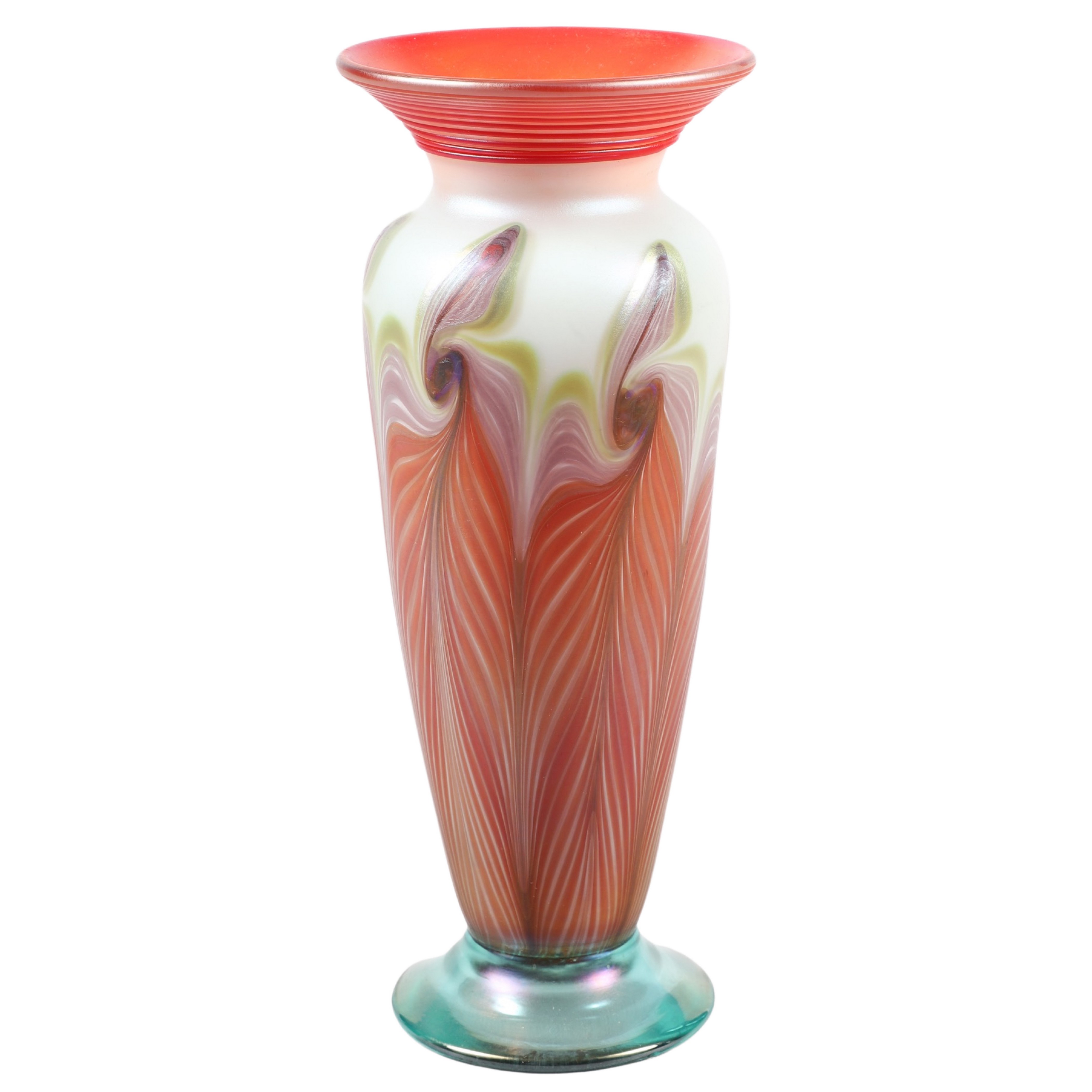 Vandermark Studio art glass vase, lavender,