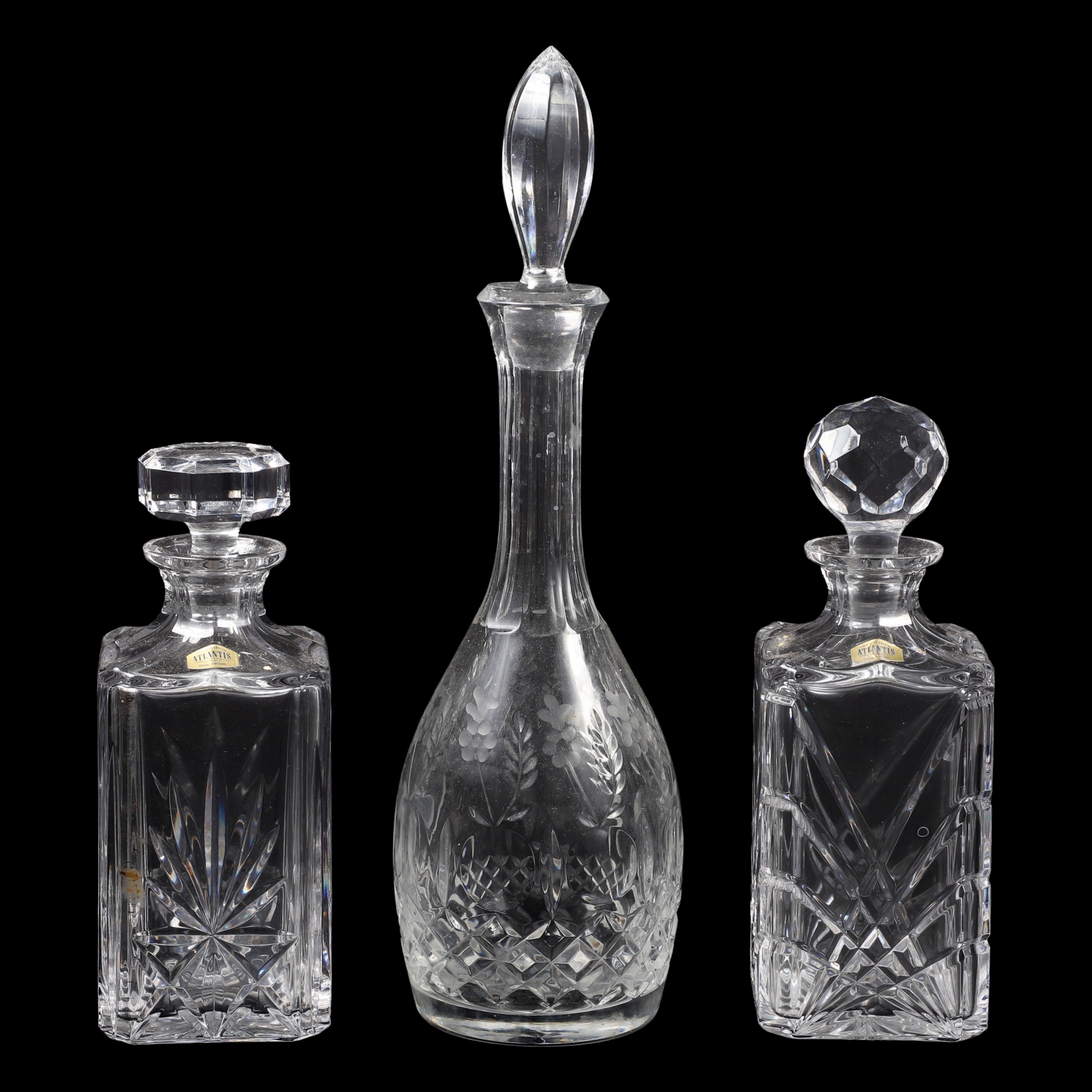  3 Crystal decanters to include 30ff87