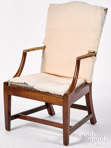 CHIPPENDALE MAHOGANY OPEN ARMCHAIR  30fffc