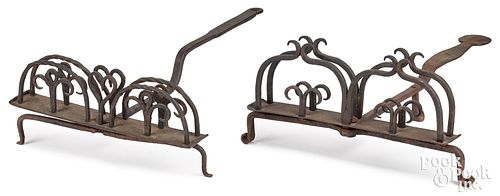 TWO WROUGHT IRON TOASTERS 19TH 31003e