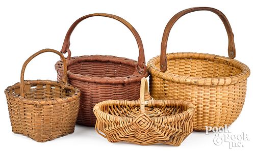 FOUR SMALL BASKETSFour small baskets