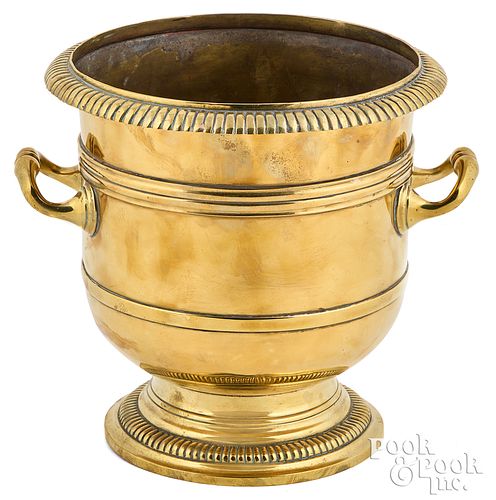 FRENCH BRASS WINE COOLER, 18TH