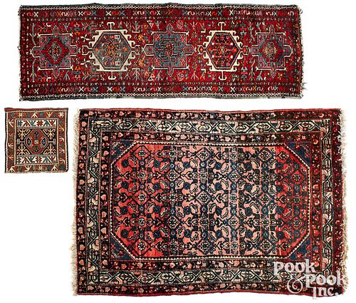 TWO HAMADAN MATS, TOGETHER WITH