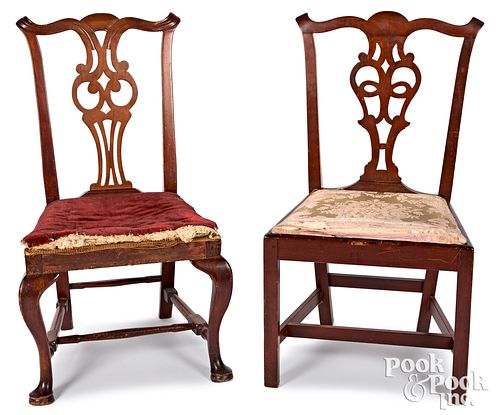 TWO NEW ENGLAND DINING CHAIRS,