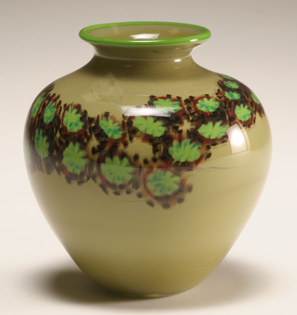 Albo Glass studio vase, 2006. Green