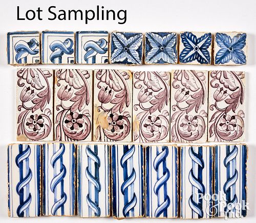 LARGE GROUP OF DELFT TILES 18TH 3100e4