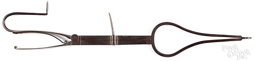 DELICATE WROUGHT IRON EMBER TONGS,