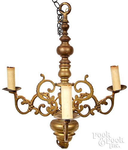 BRASS CHANDELIER 20TH C Brass 3100fc