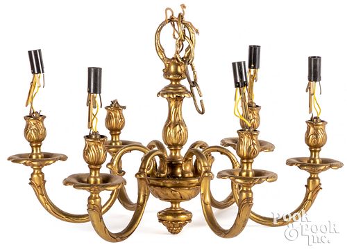 GILT BRASS CHANDELIER 20TH C Gilt 310105