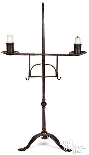 WROUGHT IRON TABLETOP CANDLESTAND,