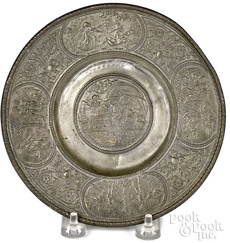 CONTINENTAL PEWTER PLATE 18TH 19TH 31010d