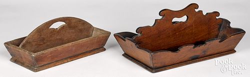 TWO CUTLERY TRAYS, 19TH C.Two cutlery