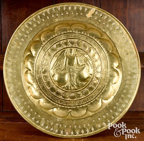 LARGE EMBOSSED NUREMBERG BRASS 31012d