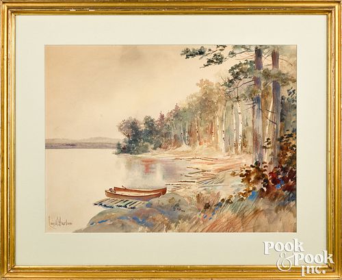 LOUIS HARLOW WATERCOLOR LANDSCAPE