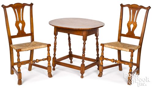 MAPLE TAVERN TABLE, TOGETHER WITH