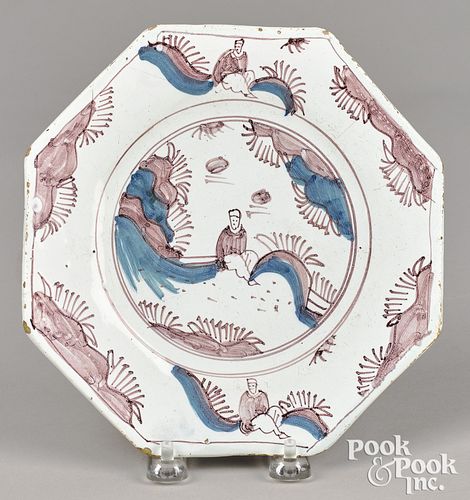 AN UNUSUAL ENGLISH DELFT OCTAGONAL 31016a