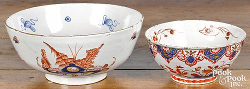 TWO DELFT POLYCHROME BOWLS, 18TH