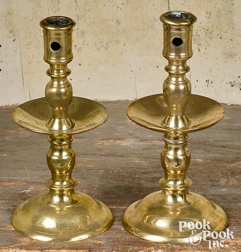 PAIR OF DUTCH BRASS HEEMSKERK CANDLESTICKSPair 3101c3