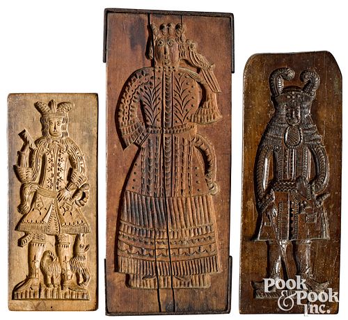 THREE DUTCH CARVED COOKIE BOARDS,