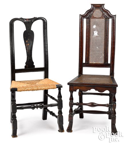 TWO NEW ENGLAND QUEEN ANNE CHAIRSTwo 3101d3