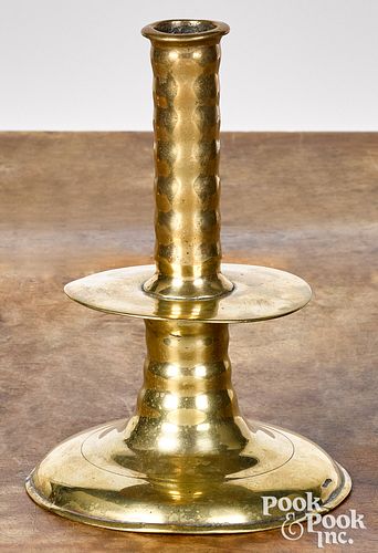 ENGLISH BRASS TRUMPET CANDLESTICK  3101d5