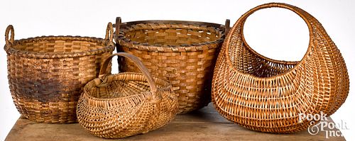 FOUR ASSORTED BASKETSFour assorted baskets
