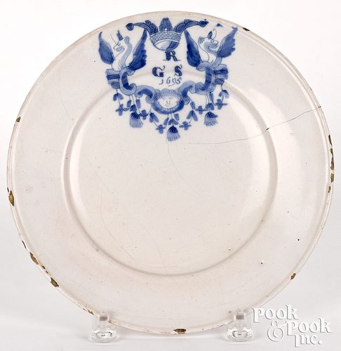 DELFT BLUE AND WHITE MARRIAGE PLATE  310209