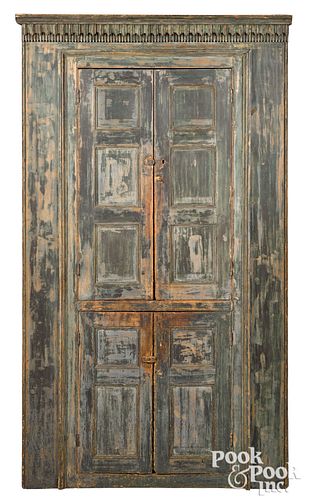 NEW ENGLAND PAINTED PINE CUPBOARD  310205