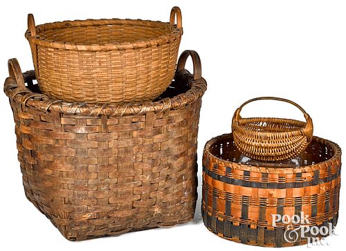 FOUR ASSORTED BASKETSFour assorted baskets