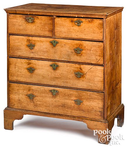 NEW ENGLAND QUEEN ANNE MAPLE CHEST